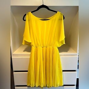 Yellow flutter sleeve dress